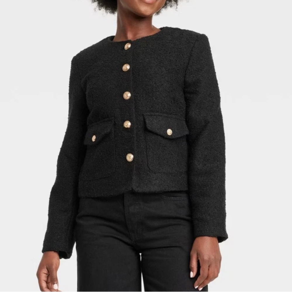 Women's‎ Button-Front Jacket - Universal Thread Black